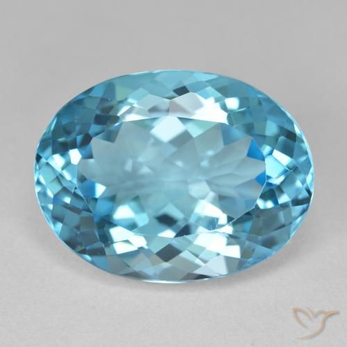 20.27ct Natural Azul Suizo Topacio, Ovalada, VVS-VS