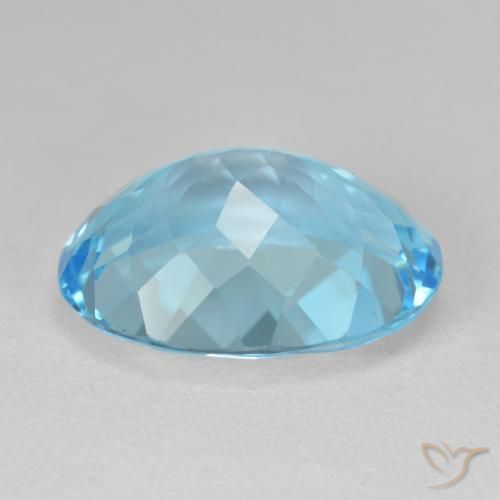 Topacio Azul Suizo natural de 20.27 ct, Ovalada, VVS-VS