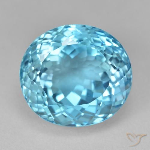 25.54ct Natural Azul Suizo Topacio, Ovalada, VVS-VS