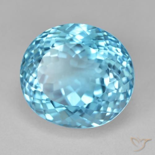 Topacio Azul Suizo natural de 25.54 ct, Ovalada, VVS-VS