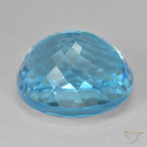 Topacio Azul Suizo natural de 25.54 ct, Ovalada, VVS-VS