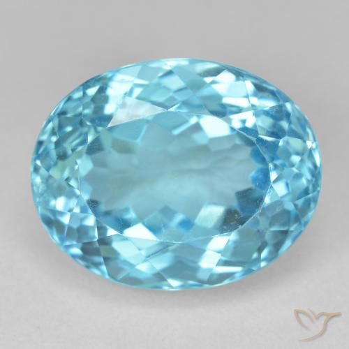 22.94ct Natural Azul Suizo Topacio, Ovalada, VS