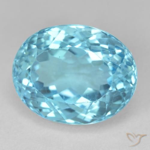 Topacio Azul Suizo natural de 22.94 ct, Ovalada, VS