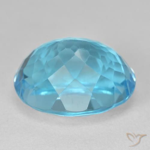 Topacio Azul Suizo natural de 22.94 ct, Ovalada, VS