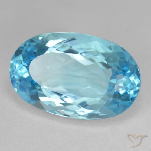 Topacio Azul Suizo natural de 22.20 ct, Ovalada, VVS-VS