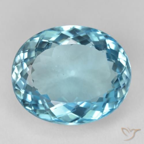 23.21ct Natural Azul Suizo Topacio, Ovalada, VS