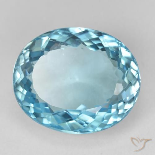 Topacio Azul Suizo natural de 23.21 ct, Ovalada, VS