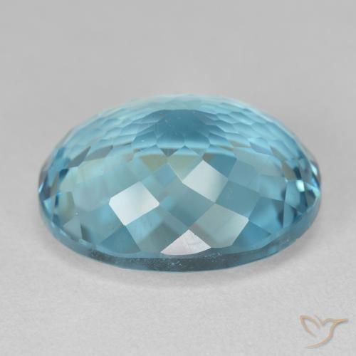 Topacio Azul Suizo natural de 23.21 ct, Ovalada, VS