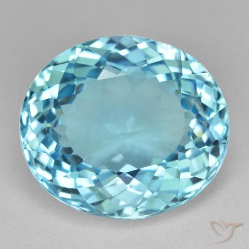 26.41ct Natural Azul Suizo Topacio, Ovalada, VS