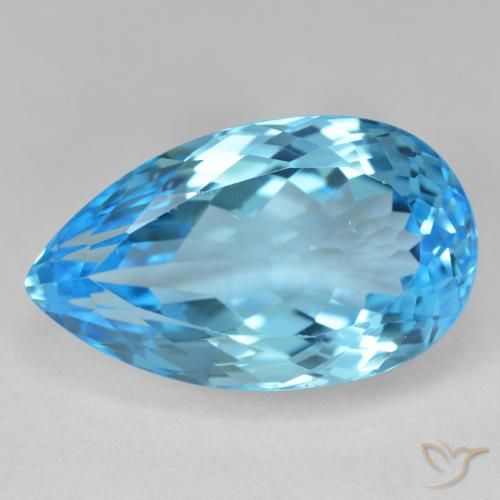 28.62ct Natural Azul Suizo Topacio, En forma de pera, VS