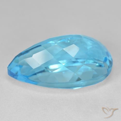 Topacio Azul Suizo natural de 28.62 ct, En forma de pera, VS