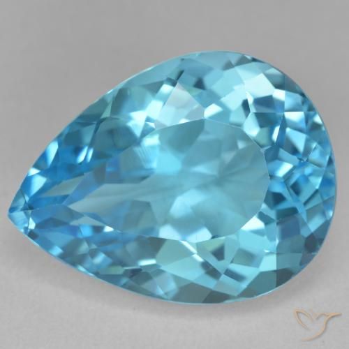 22.29ct Natural Azul Suizo Topacio, En forma de pera, VVS-VS