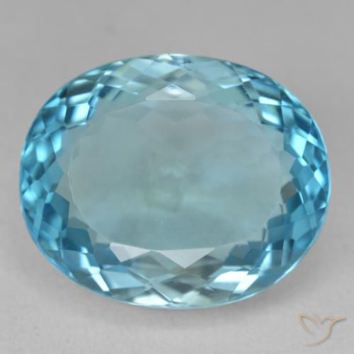 Topacio Azul Suizo natural de 23.45 ct, Ovalada, VVS-VS