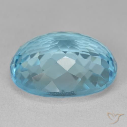 Topacio Azul Suizo natural de 23.45 ct, Ovalada, VVS-VS