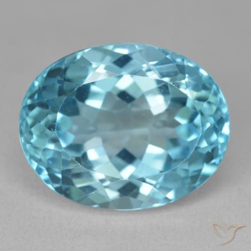21.53ct Natural Azul Suizo Topacio, Ovalada, VVS-VS