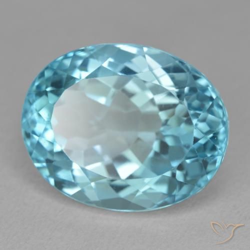Topacio Azul Suizo natural de 21.53 ct, Ovalada, VVS-VS