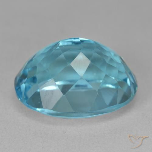Topacio Azul Suizo natural de 21.53 ct, Ovalada, VVS-VS
