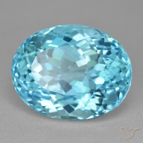 Topacio Azul Suizo natural de 23.52 ct, Ovalada, VVS