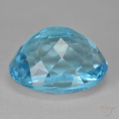 Topacio Azul Suizo natural de 23.52 ct, Ovalada, VVS