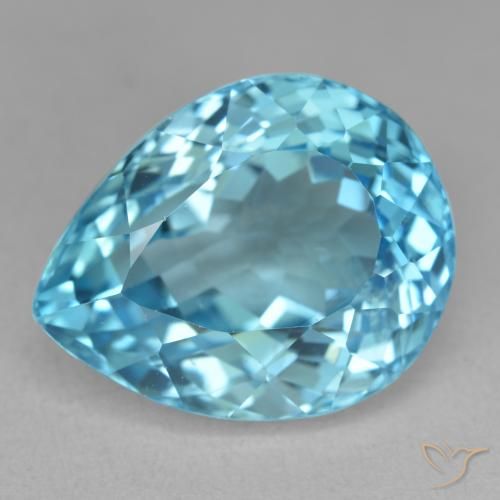 21.84ct Natural Azul Suizo Topacio, En forma de pera, VVS-VS