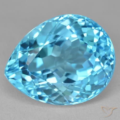 27.19ct Natural Azul Suizo Topacio, En forma de pera, VVS
