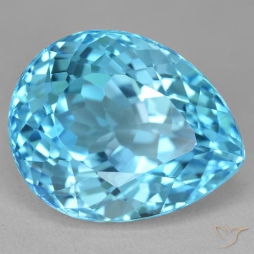 Topacio Azul Suizo natural de 27.19 ct, En forma de pera, VVS