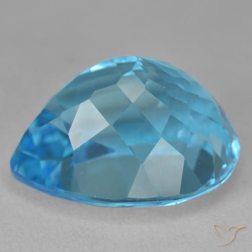 Topacio Azul Suizo natural de 27.19 ct, En forma de pera, VVS