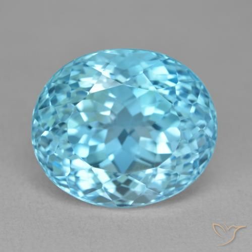 21.10ct Natural Azul Suizo Topacio, Ovalada, VVS