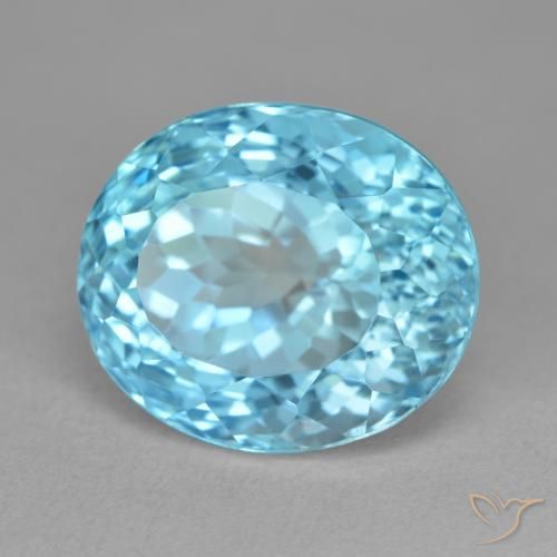 Topacio Azul Suizo natural de 21.10 ct, Ovalada, VVS