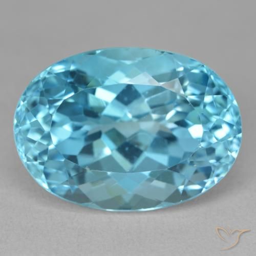 23.61ct Natural Azul Suizo Topacio, Ovalada, VVS