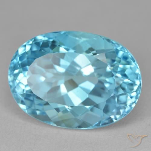 Topacio Azul Suizo natural de 23.61 ct, Ovalada, VVS