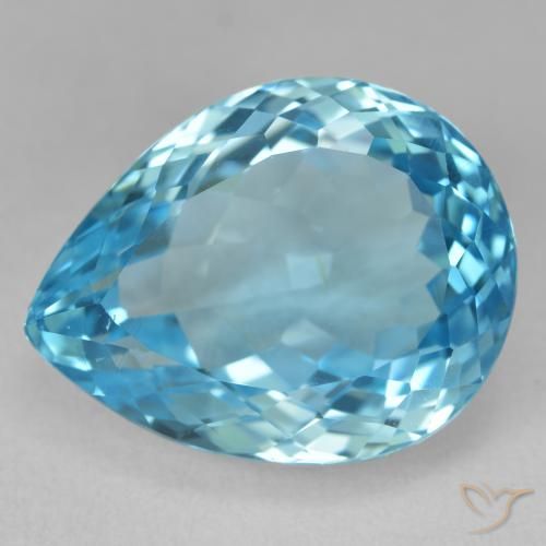 25.41ct Natural Azul Suizo Topacio, En forma de pera, VVS-VS