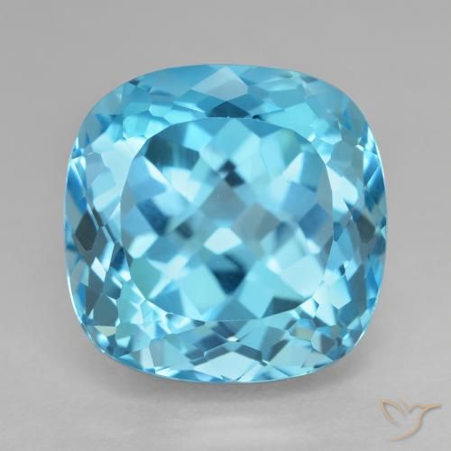 20.98ct Natural Azul Suizo Topacio, Forma Cojín, VVS