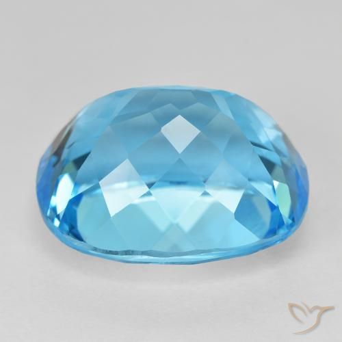 Topacio Azul Suizo natural de 26.00 ct, Forma Cojín, VVS