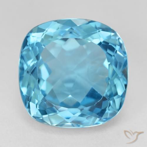 21.83ct Natural Azul Suizo Topacio, Forma Cojín, VVS-VS