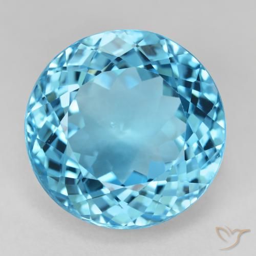 27.45ct Natural Azul Suizo Topacio, Redondo, VVS-VS