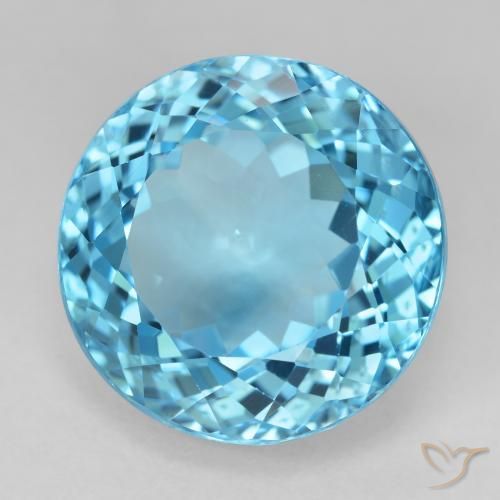 Topacio Azul Suizo natural de 27.45 ct, Redondo, VVS-VS