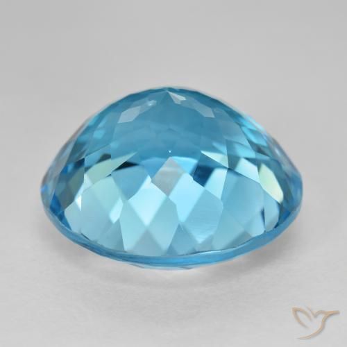 Topacio Azul Suizo natural de 27.45 ct, Redondo, VVS-VS