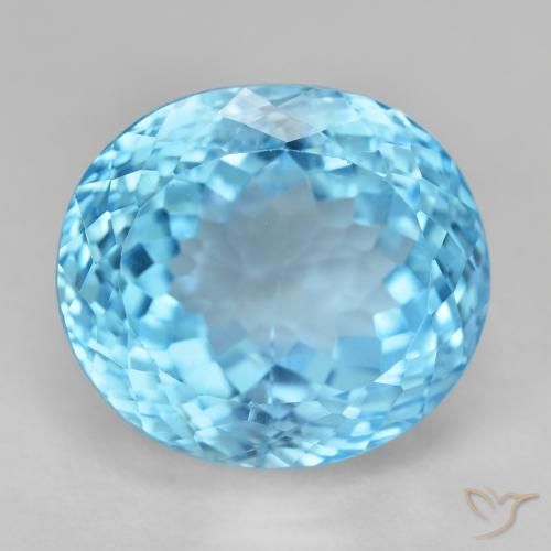 22.74ct Natural Azul Suizo Topacio, Ovalada, VVS-VS