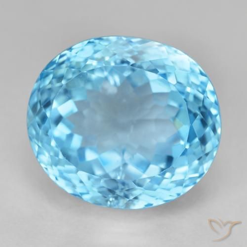 Topacio Azul Suizo natural de 22.74 ct, Ovalada, VVS-VS