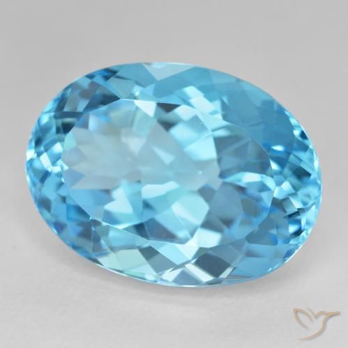 Topacio Azul Suizo natural de 27.52 ct, Ovalada, VVS-VS
