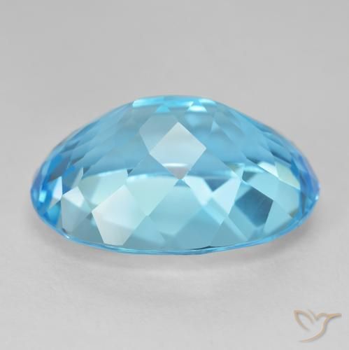 Topacio Azul Suizo natural de 27.52 ct, Ovalada, VVS-VS