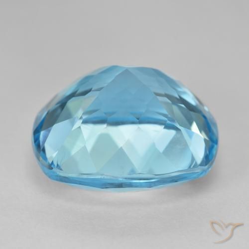 Topacio Azul Suizo natural de 29.54 ct, Forma Cojín, VVS-VS