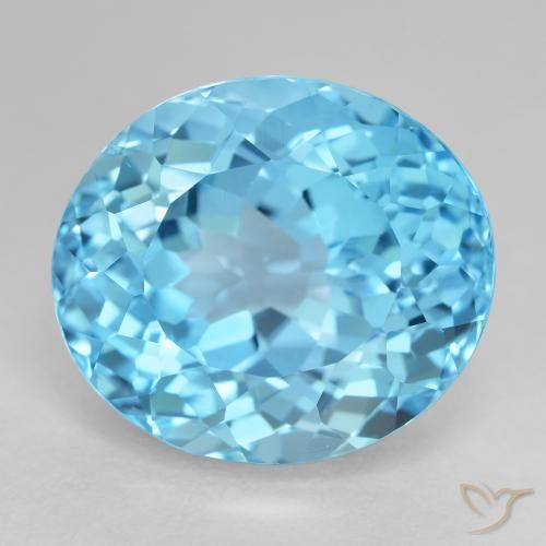 21.10ct Natural Azul Suizo Topacio, Ovalada, VVS-VS