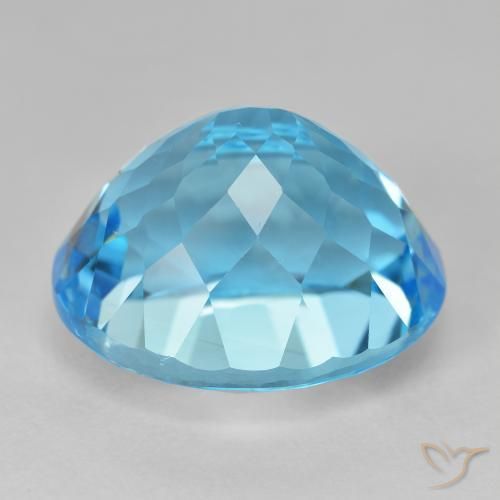 Topacio Azul Suizo natural de 21.10 ct, Ovalada, VVS-VS