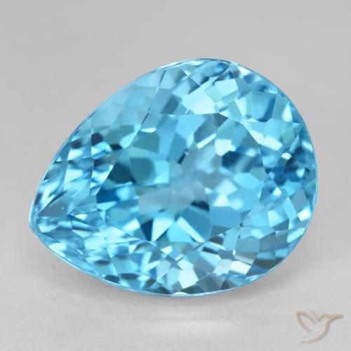 23.23ct Natural Azul Suizo Topacio, En forma de pera, VVS-VS