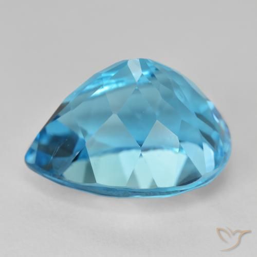 Topacio Azul Suizo natural de 23.23 ct, En forma de pera, VVS-VS