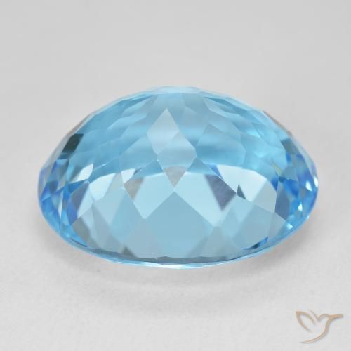 Topacio Azul Suizo natural de 22.53 ct, Ovalada, VVS-VS