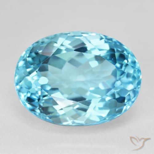 Topacio Azul Suizo natural de 25.84 ct, Corte Óvalo, VVS-VS