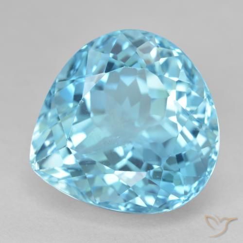 Topacio Azul yale natural de 25.68 ct, En forma de pera, VS